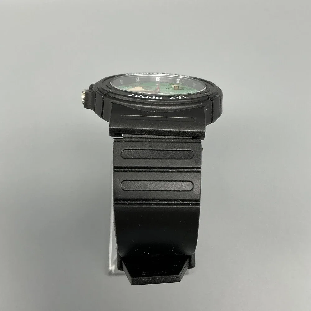 Vintage Armitron Taz Boys Watch 36mm Looney Tunes Black Rubber Sport New Battery